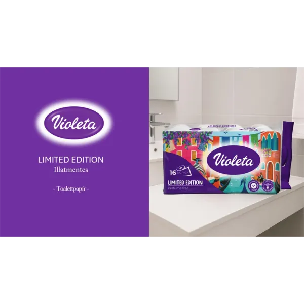 Violeta illatmentes toalettpapír 3 rétegű 16 tekercs Limited Edition termékhez kapcsolódó kép