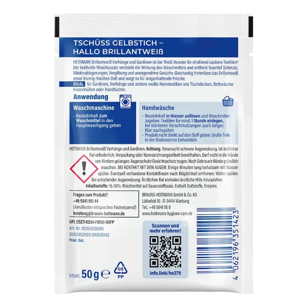 Heitmann függönyfehérítő mosóadalék 50 g termékhez kapcsolódó kép