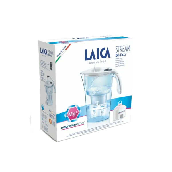 Laica Stream Line fehér vízszűrő kancsó mechanikus kijelzővel és 1 db Magnezium Active Bi-Flux szűrőbetéttel termékhez kapcsolódó kép