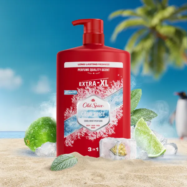 Old Spice Cold Spice Férfi 3 az 1-ben Arcmosó, Tusfürdő és Sampon, 1000 ml termékhez kapcsolódó kép