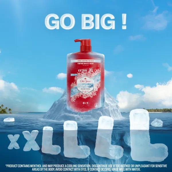 Old Spice Cold Spice Férfi 3 az 1-ben Arcmosó, Tusfürdő és Sampon, 1000 ml termékhez kapcsolódó kép