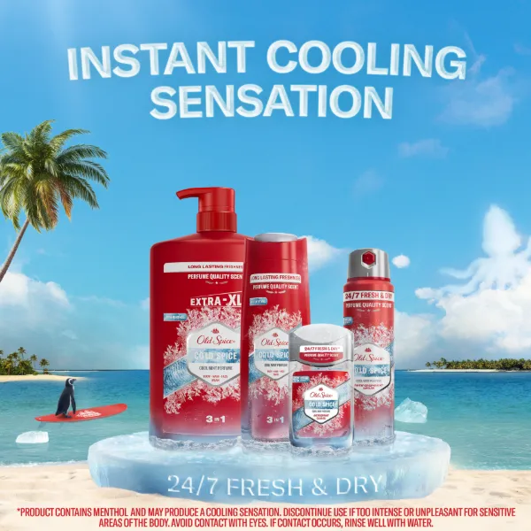 Old Spice Cold Spice Férfi 3 az 1-ben Arcmosó, Tusfürdő és Sampon, 1000 ml termékhez kapcsolódó kép