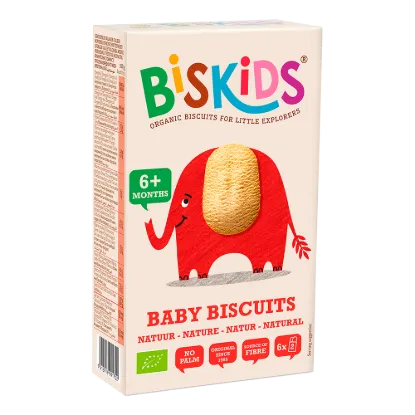 Biskids Baby Biscuits biokeksz 120 g Natúr keksz gyerekeknek 6 hónapos kortól termékhez kapcsolódó kép