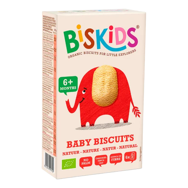 Biskids Baby Biscuits biokeksz 120 g Natúr keksz gyerekeknek 6 hónapos kortól termékhez kapcsolódó kép