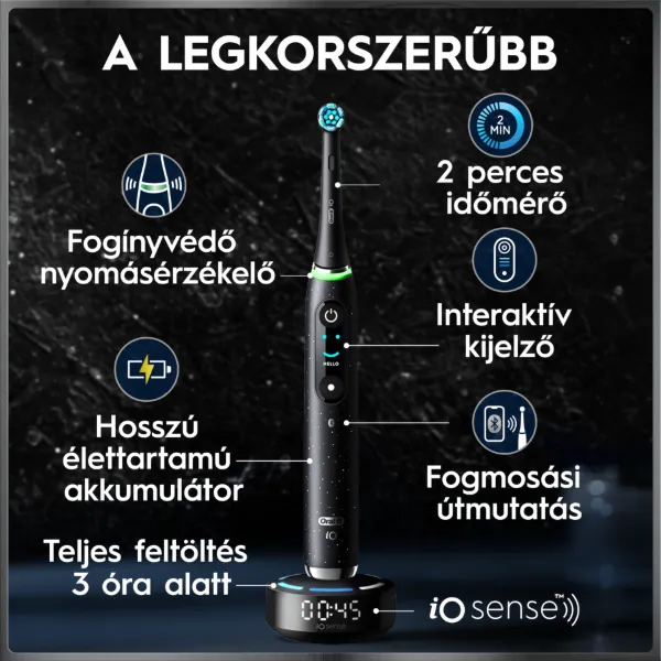 Oral-B iO 10 Elektromos Fogkefe | Fehér | 1 db Fogkefefej | Töltős Utazótok termékhez kapcsolódó kép