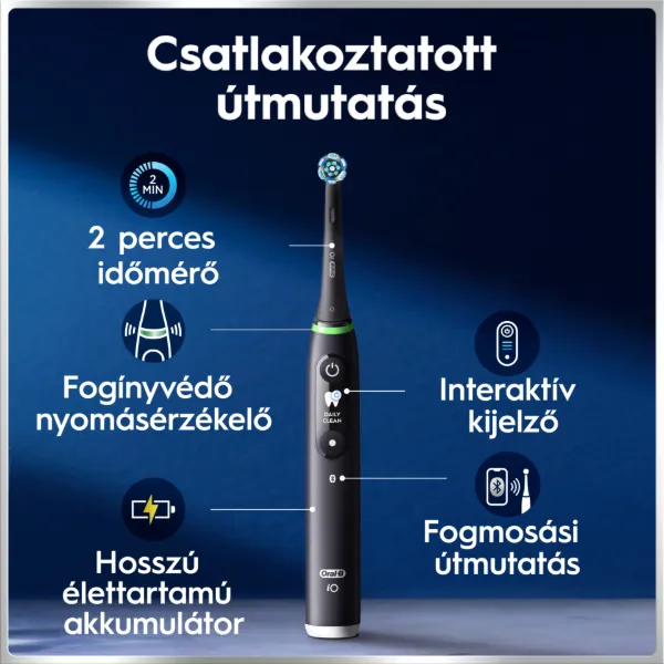 Oral-B iO 6 Elektromos Fogkefe | Fekete | 1 db Fogkefefej | Prémium Utazótok termékhez kapcsolódó kép
