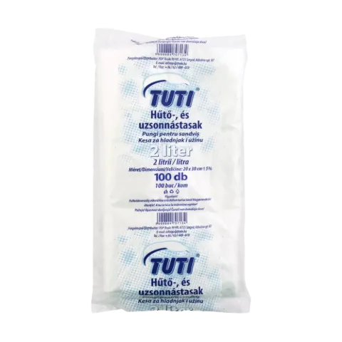 TUTI uzsi és hűtőtasak 20x30 cm 2 l (100 db) termékhez kapcsolódó kép