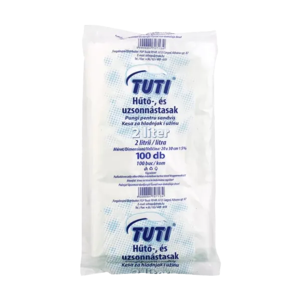 TUTI uzsi és hűtőtasak 20x30 cm 2 l (100 db) termékhez kapcsolódó kép