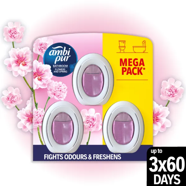 Ambi Pur Fürdőszobai Légfrissítő-Folyamatos Szagsemlegesítés És Szagmegelőzés Flowers and Spring 3X termékhez kapcsolódó kép