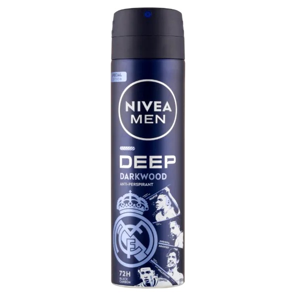 Nivea Men Deo spray 150 ml Deep Darkwood Real Madrid limitált kiadás termékhez kapcsolódó kép