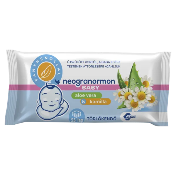 Neogranormon Baby aloe vera & kamilla törlőkendő 55 db termékhez kapcsolódó kép