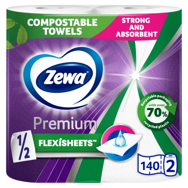 Zewa Premium Flexisheets háztartási papírtörlő 2 rétegű 2 tekercs termékhez kapcsolódó kép