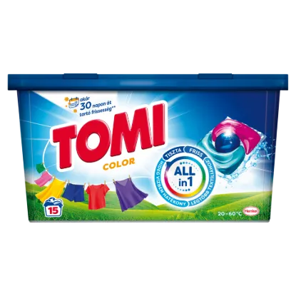 Tomi Color All in 1 mosószer koncentrátum gépi mosáshoz, színes ruhadarabokhoz 15 mosás 180 g termékhez kapcsolódó kép