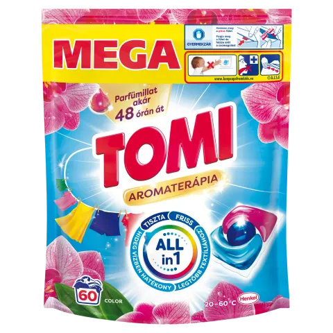 Tomi Aromaterápia Orchidea & Makadámia Olaj mosószer színes ruhadarabokhoz 60 mosás 720 g termékhez kapcsolódó kép