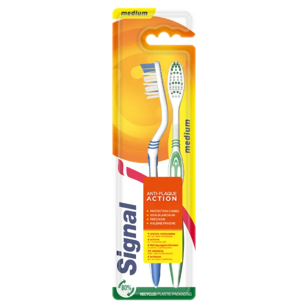 Signal Anti-Plaque Action közepes keménységű fogkefe 2 db termékhez kapcsolódó kép