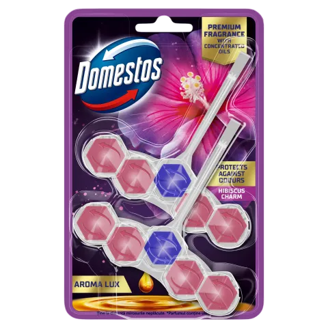 Domestos Aroma Lux Hibiscus Charm WC frissítő blokk 2 x 50 g termékhez kapcsolódó kép