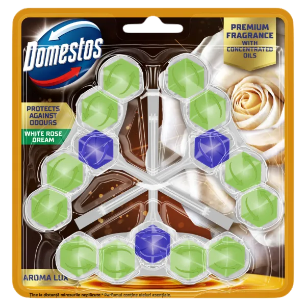 Domestos Aroma Lux White Rose Dream WC frissítő blokk 3 x 50 g termékhez kapcsolódó kép