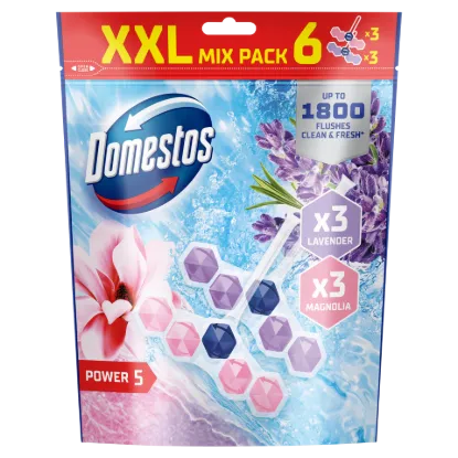 Domestos Power 5 Magnolia/Lavender WC frissítő blokk 6 x 50 g termékhez kapcsolódó kép