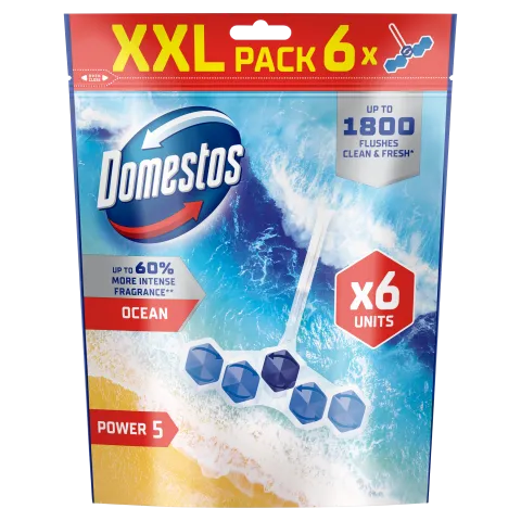 Domestos Power 5 Ocean WC frissítő blokk 6 x 50 g termékhez kapcsolódó kép
