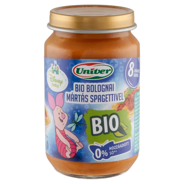 Univer bio bolognai mártás spagettivel bébiétel 8 hónapos kortól 163 g termékhez kapcsolódó kép