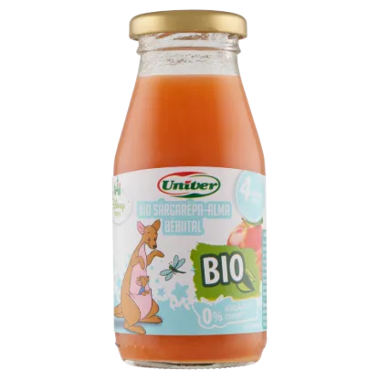 Univer Disney Baby bio sárgarépa-alma bébiital 4 hónapos kortól 200 ml termékhez kapcsolódó kép