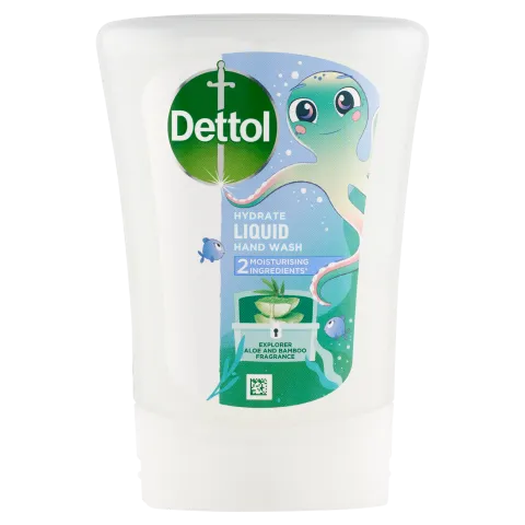 Dettol Explorer Aloe Vera és Bambusz folyékony szappan utántöltő érintés nélküli adagolóhoz 250 ml termékhez kapcsolódó kép