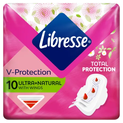 Libresse V-Protection Ultra+ Natural egészségügyi betét aloe vera kivonattal 10 db termékhez kapcsolódó kép