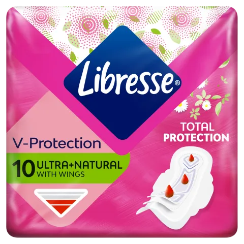 Libresse V-Protection Ultra+ Natural egészségügyi betét aloe vera kivonattal 10 db termékhez kapcsolódó kép