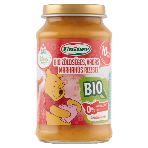 Univer bio zöldséges, vadas marhahús rizzsel bébiétel, 10 hónapos kortól 220 g termékhez kapcsolódó kép