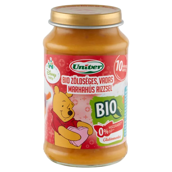 Univer bio zöldséges, vadas marhahús rizzsel bébiétel, 10 hónapos kortól 220 g termékhez kapcsolódó kép