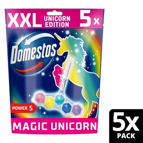 Domestos Power 5 Magic Unicorn WC-frissítő blokk 5 x 50 g termékhez kapcsolódó kép
