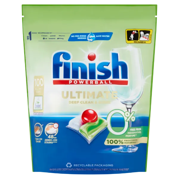 Finish Powerball Ultimate All in 1 0% mosogatógép kapszula 100 db 1270 g termékhez kapcsolódó kép