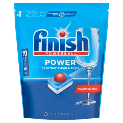 Finish Powerball Power All in 1 Regular mosogatógép tabletta 80 db 1,28 kg termékhez kapcsolódó kép