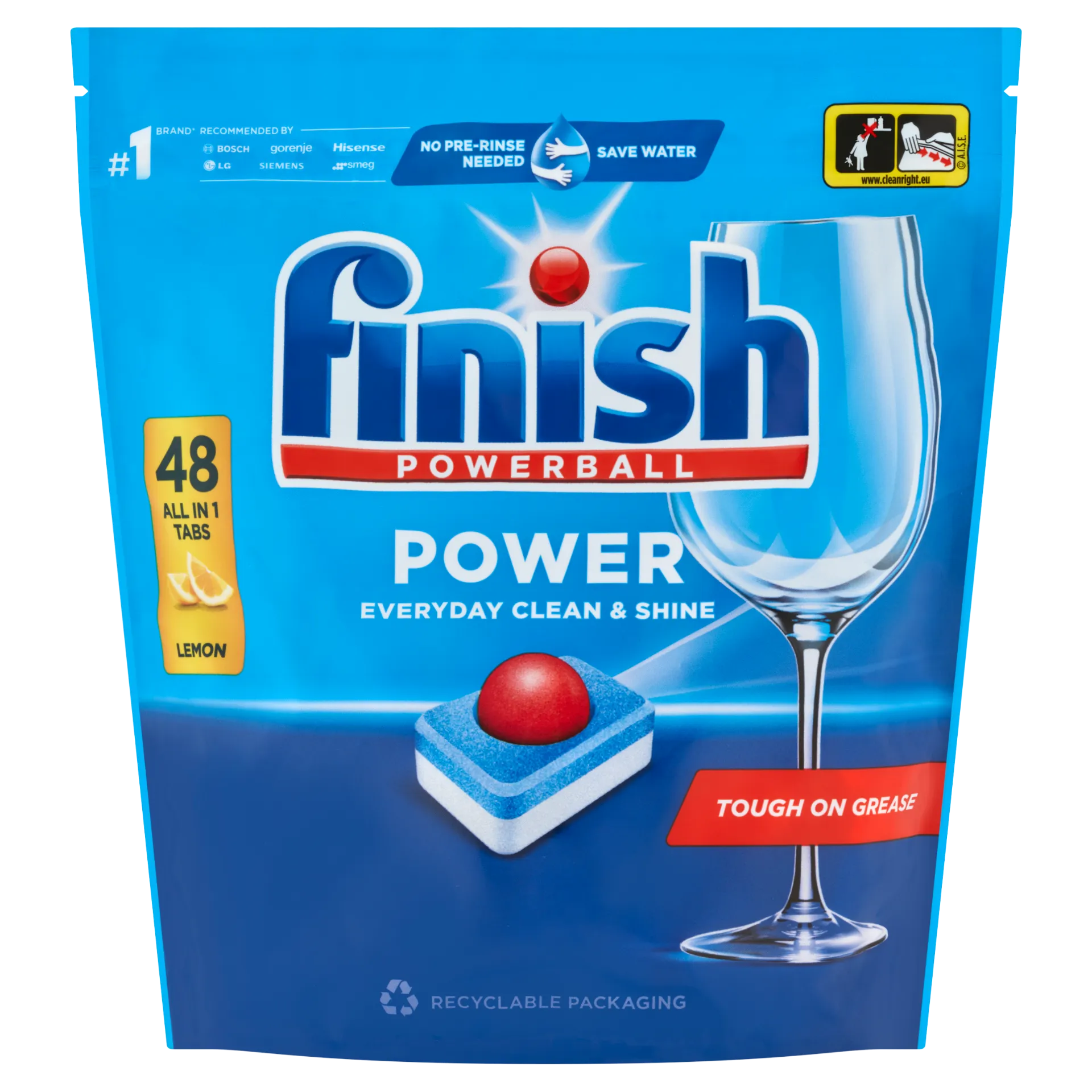 Finish Powerball Power All in 1 Citrom mosogatógép tabletta 48 db 768 g