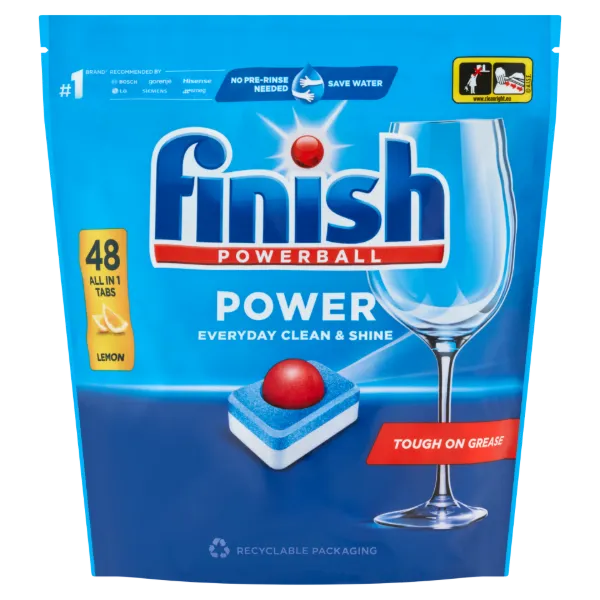 Finish Powerball Power All in 1 Citrom mosogatógép tabletta 48 db 768 g termékhez kapcsolódó kép