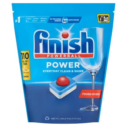 Finish Powerball Power All in 1 Citrom mosogatógép tabletta 110 db 1,76 kg termékhez kapcsolódó kép
