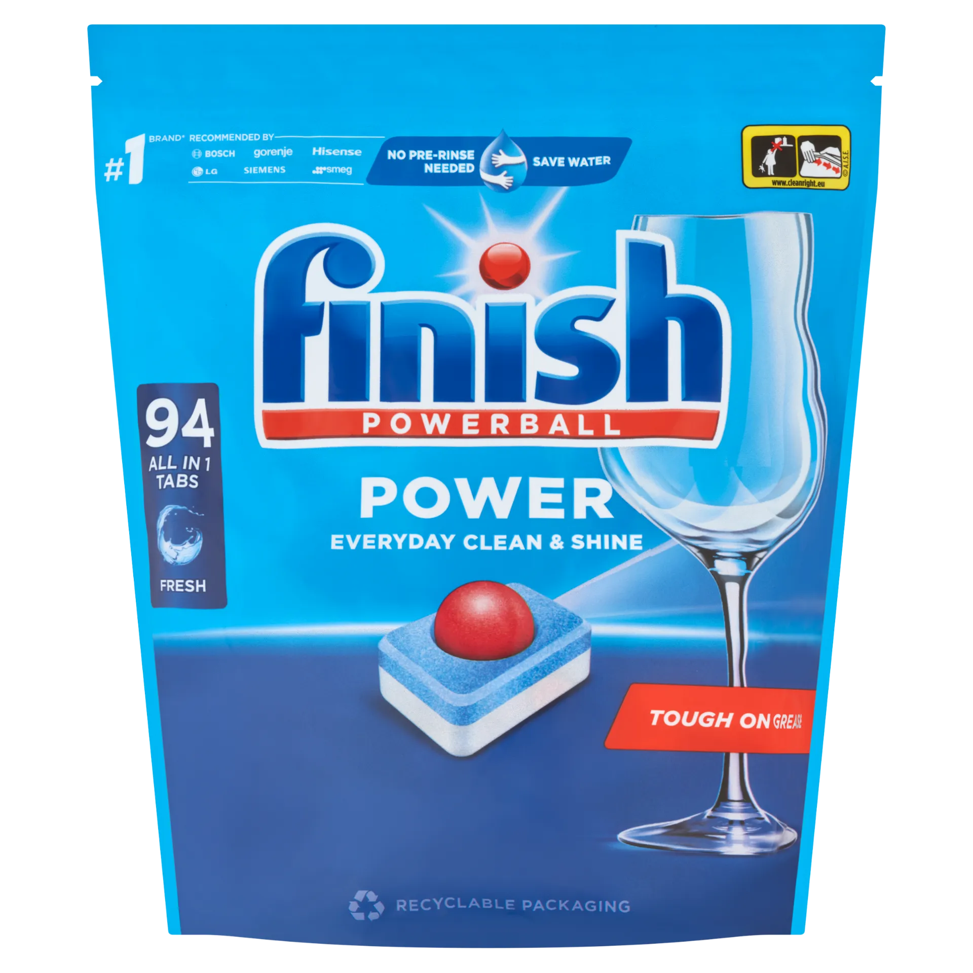 Finish Powerball Power All in 1 mosogatógép tabletta 94 db 1504 g