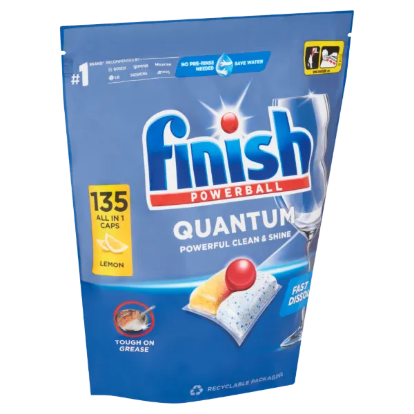 Finish Powerball Quantum All in 1 Citrom mosogatógép kapszula 135 db 1404 g termékhez kapcsolódó kép
