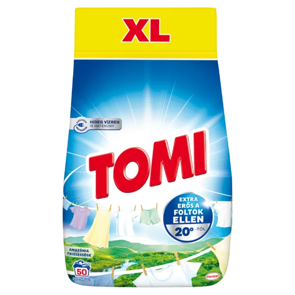 Tomi Amazónia Frissessége mosószer fehér és világos ruhákhoz 50 mosás 2,75 kg termékhez kapcsolódó kép