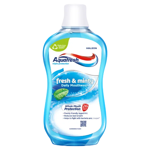 Aquafresh Fresh & Minty alkoholmentes fluoridos szájvíz 500 ml termékhez kapcsolódó kép