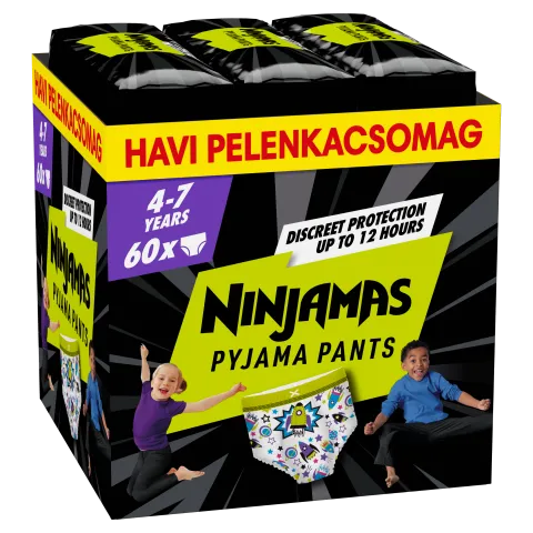 Ninjamas Pyjama Pants Űrhajós, 60 db Pyjama Bugyipelenka, 7 Éves Kor, 17kg-30kg termékhez kapcsolódó kép