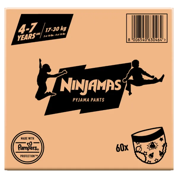 Ninjamas Pyjama Pants Űrhajós, 60 db Pyjama Bugyipelenka, 7 Éves Kor, 17kg-30kg termékhez kapcsolódó kép