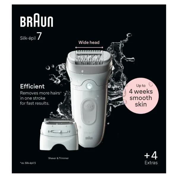 Braun Silk·épil 7, Epilátor az Egyszerű Szőrtelenítéshez, 7-041, Fehér/ezüst termékhez kapcsolódó kép