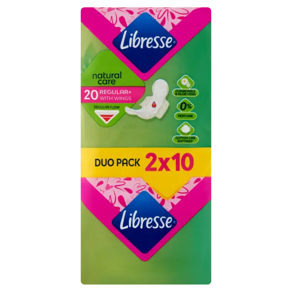 Libresse Regular+ Natural Care vékony szárnyas egészségügyi betét 20 db termékhez kapcsolódó kép