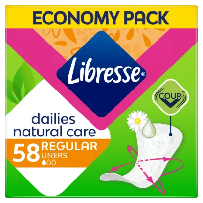Libresse Dailies Natural Care Regular tisztasági betét aloe vera és kamilla kivonattal 58 db termékhez kapcsolódó kép