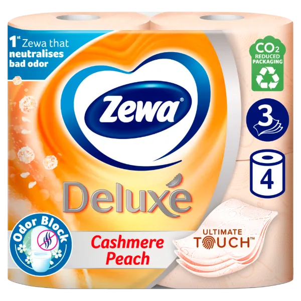 Zewa Deluxe Cashmere Peach 3 rétegű toalettpapír 4 tekercs termékhez kapcsolódó kép