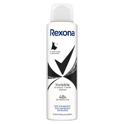 Rexona Invisible on Black + White Clothes izzadásgátló 150 ml termékhez kapcsolódó kép
