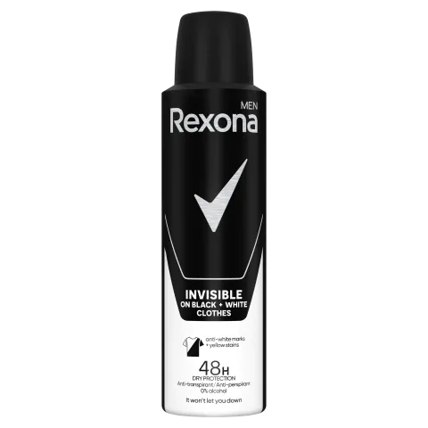 Rexona Men Invisible On Black + White Clothes izzadásgátló 150 ml termékhez kapcsolódó kép