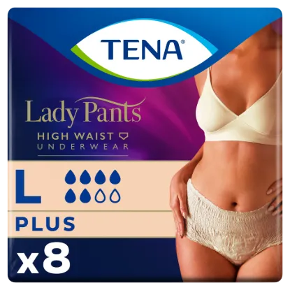 Tena Lady Pants Crème inkontinencia fehérnemű magasított derékrésszel L 8 db termékhez kapcsolódó kép