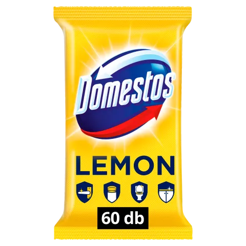 Domestos Lemon Fresh fertőtlenítő törlőkendő 60 db termékhez kapcsolódó kép